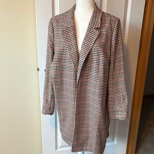 J. Jill Houndstooth Coat - Black, White, Brown